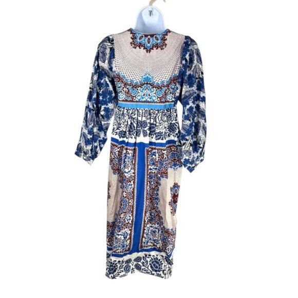 Weekend Max Mara Ghiotto Floral Cotton Midi Dress Size 0 NWT – Long Sleeve - Picture 6 of 9